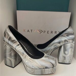 Katy Perry Collections Gray & Silver Marble Platform Pumps